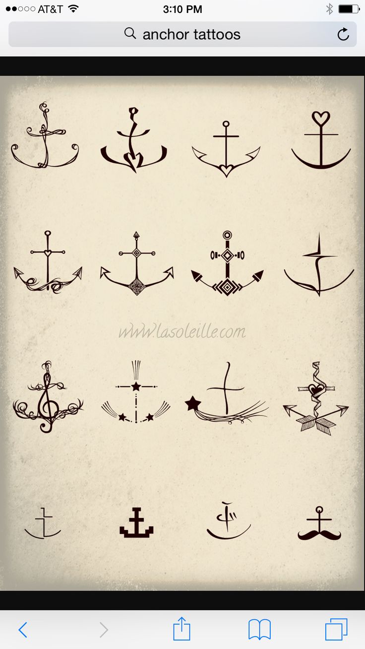 an iphone screen showing the anchor tattoos on it's left arm and right arm