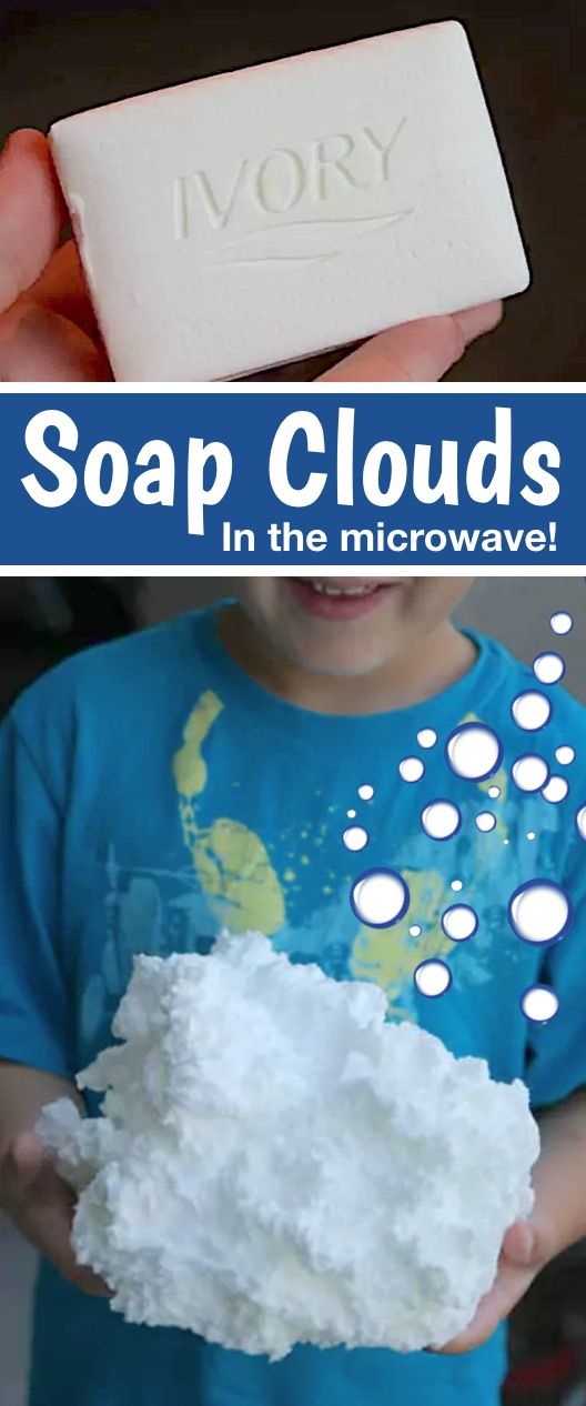 soap clouds in the microwave are fun and easy to make for kids with this recipe