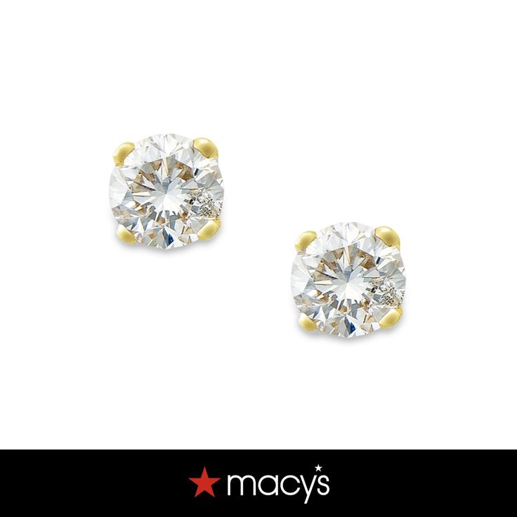 in stock Classic Round Cut Jewelry From Macy's, Macy's Classic Gold Diamond Earrings, Macy's Yellow Gold Cubic Zirconia Earrings, Classic 14k Stamped Diamond Earrings, Classic 14k Stamped Cubic Zirconia Jewelry, Classic 14k Diamond Earrings, Macy's Classic Diamond Earrings With Diamond Accents, Macy's Classic Diamond Earrings With Accents, Macy's Classic Brilliant Cut Diamond Earrings