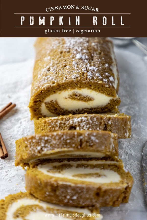 there is a roll that has been cut into pieces and sits on a plate with cinnamon sticks next to it