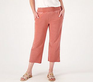 These cozy pants keep you comfy (and a little breezy, thanks to the cropped leg). Pull them on at the beach on a windy afternoon or for a quick trip to the grocery store, for comfort that makes every activity so much better! From AnyBody® Lounge and Sleepwear. Casual Beach Bottoms, Casual Cotton Bottoms For Warm Weather, Summer Vacation Capri Length Bottoms, Casual Bottoms With Elastic Waistband For Warm Weather, Casual Wide Leg Capris For Vacation, Summer Beach Bottoms With Cropped Leg, Summer Beach Cropped Leg Bottoms, Cropped Leg Bottoms For Beach In Summer, Cropped Leg Bottoms For Beach And Summer