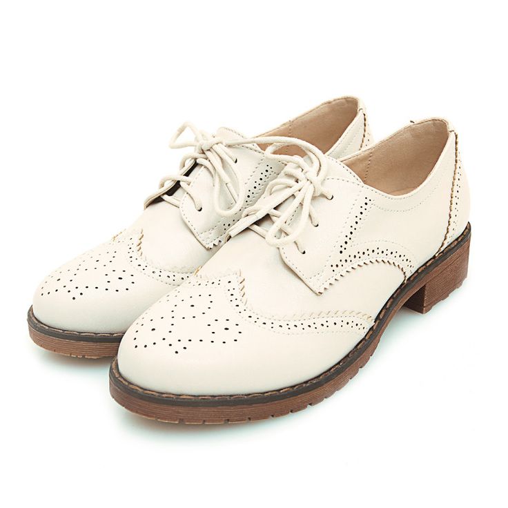 Synthetic Synthetic sole Lace-up vamp The white flat vintage oxfords is a chic update to your tailored style. With brogue detailing, these sophisticated lace-up oxfords feature menswear styling with a feminine touch. Size US 4-15 available, for a smaller or plus size, we can also offer customized service. Order handling: 3-7 business days(100% hand-made) Shipping time for DHL: 2-5 days Shipping time for Free shipping: within 15 days. Elegant White Wingtip Lace-up Shoes, White Lace-up Shoes With Brogue Detailing, White Flat Heel Lace-up Office Shoes, Vintage Flat Heel Lace-up Work Shoes, Vintage Oxfords With Brogue Detailing And Flat Heel, Flat Heel Oxfords With Brogue Detailing, Lace-up Oxfords With Brogue Detailing, Retro Brogue Lace-up Shoes With Round Toe, Vintage Lace-up Shoes With Flat Heel For Office