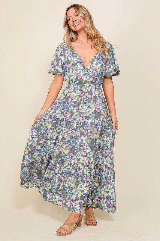 From vacation to a casual occasion, this versatile floral print maxi sundress is spring perfection! Dress features short sleeves with a slight plunging neckline . Elastic smocking at waist for a perfect fit and comfort. Tie detail on back. Recommended Sizing. 2-4 S, 6 -8 M, 10-12 L Blue Floral Maxi Dress, Short Maxi Dress, Romantic Floral Print, Kids Activewear, Maxi Sundress, Blue Lavender, Urban Dresses, Floral Print Maxi Dress, Floral Print Maxi