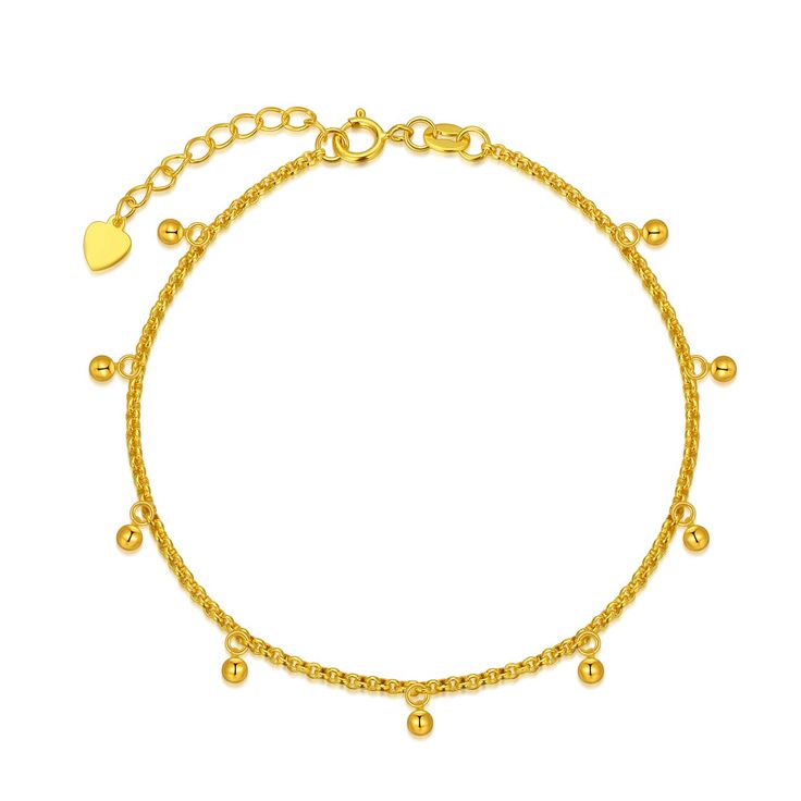 PRICES MAY VARY. 【Material】 Genuine 18 karat solid gold chain, made up of 75% gold and 25% alloy, smooth polished surface, and is the most pure and sturdy form, with 18K/Au750 quality hallmark stamped. Won't tarnish, nickel free, hypoallergenic. 【Dangle Beads Design】 Classic minimalist 18 karat gold sturdy pearl chain, with dangling beads design. it flashes freely as the wearer moves the wrist, adding an intense romantic atmosphere, gorgeous and charming, fits for all type of dressing in any occ Gold Women Bracelet, Link Chain Bracelet, Solid Gold Chains, Ball Bracelet, Women Bracelet, 18k Gold Jewelry, Gold Bracelet Chain, Fine Jewelry Designers, Pearl Chain