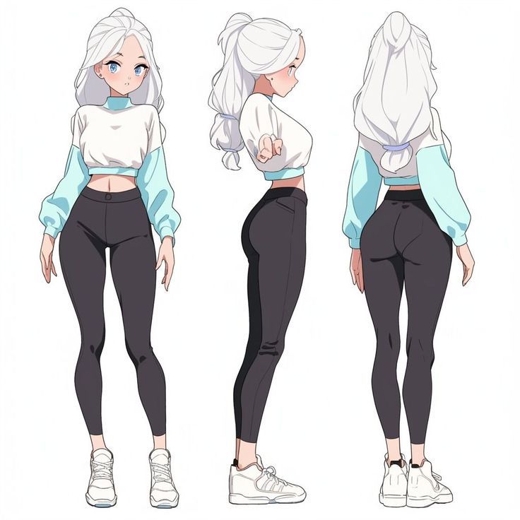 an anime character with white hair and black pants