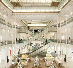 the inside of a store with many items on display