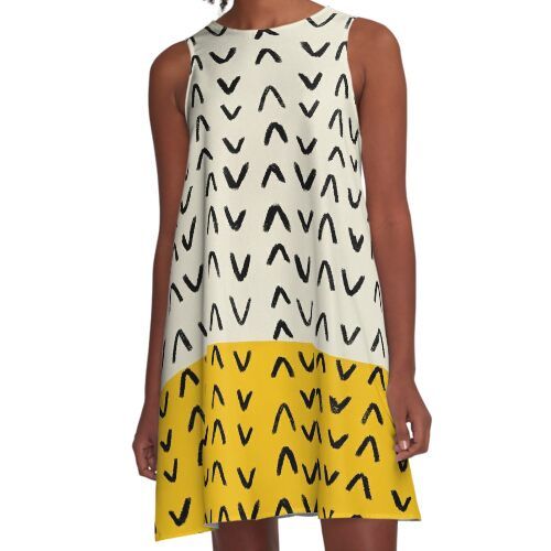 Loose-fit, mid-length sleeveless dress with silky handfeel. Printed on both sides. Machine washable. Size range XS-2XL. Yellow mid century art mustard color tribal pattern Mustard Color, Mid Century Art, Long Tshirt, Woven Dress, Dress For Sale, Dress Fabric, Chiffon Tops, Fashion Ideas, Mid Length