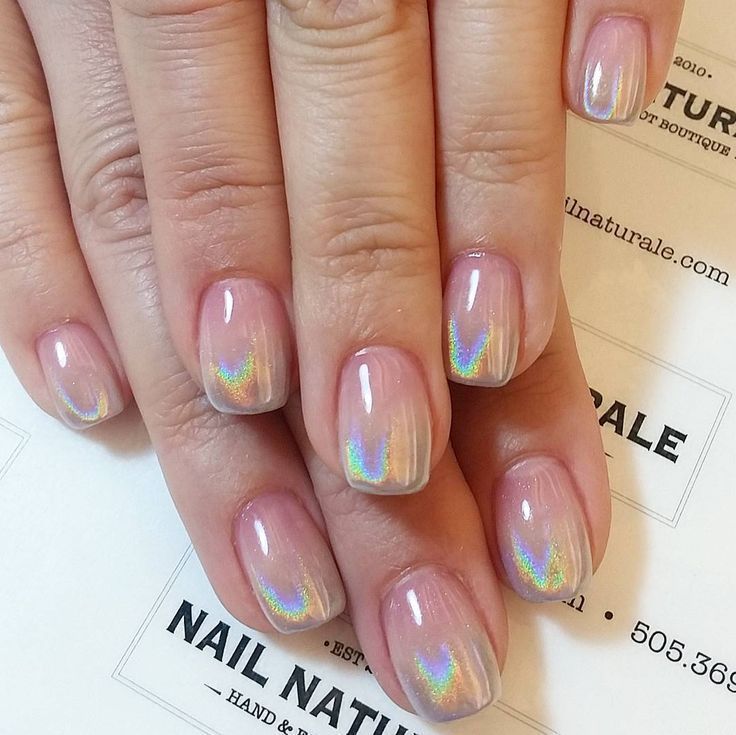 Holographic Nail Designs, Pale Nails, Rose Gold Nails Design, Manicured Nails, Hot Nail Designs, Unghie Sfumate, Nails Chrome, Gold Nail Designs, Rose Gold Nails