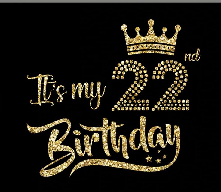 it's my birthday with gold glitter crown and the number twenty eight on black background