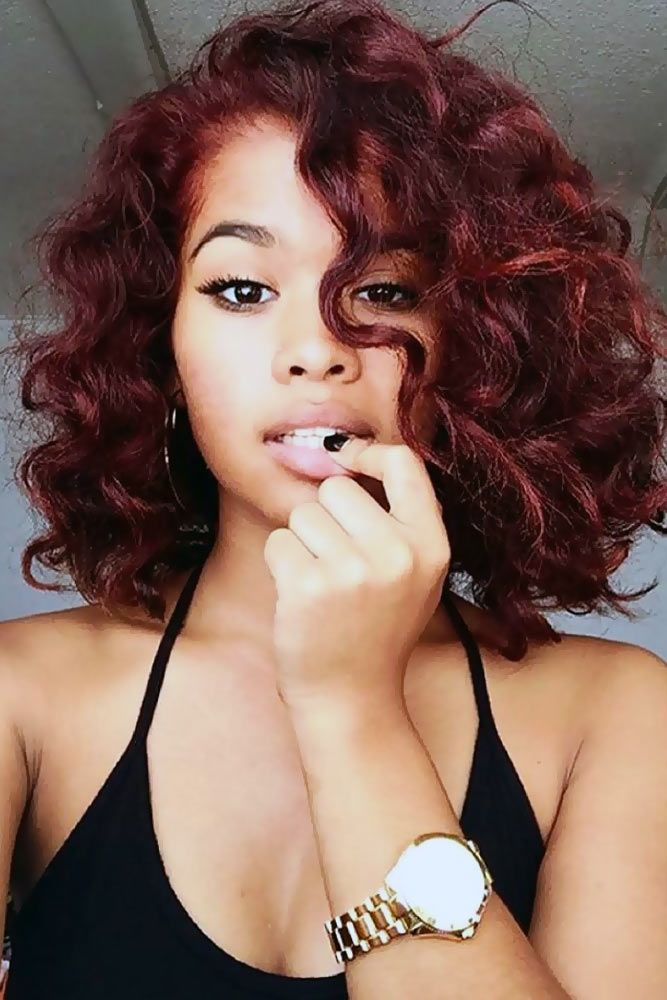 Pelo Color Vino, Black Hair Inspiration, Red Curly Hair, Kanekalon Hairstyles, Women's Hairstyles, Cornrow, Short Wigs, Twist Braids, Hair Weave