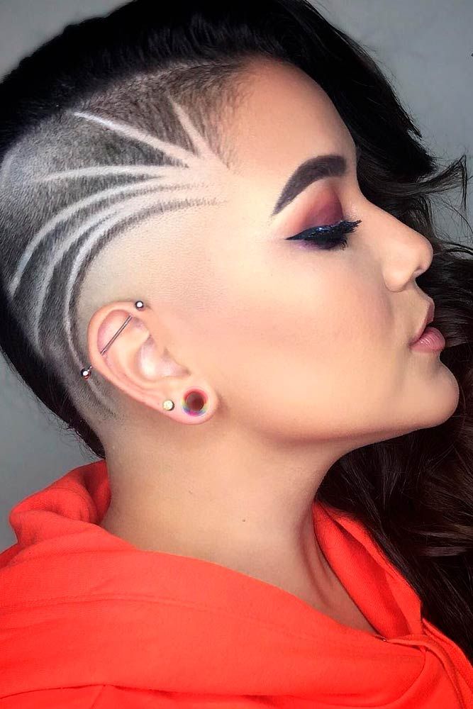 Side Shave Design, Shave Designs, Hair Tattoo Designs, Hairline Tattoos, Undercut Hair Designs, Shaved Designs, Undercut Long Hair, Shaved Hair Cuts, Shaved Side Hairstyles