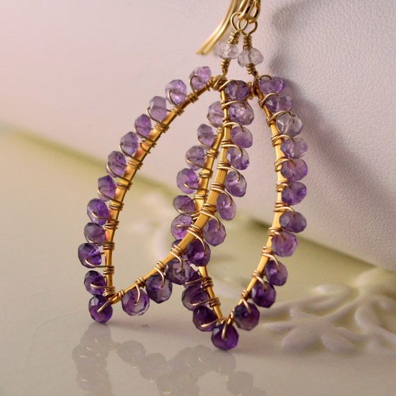 Genuine Amethyst Earrings Ombre Jewelry Marquise by livjewellery Gold Drop Earrings With Stones, Wire Wrapped Amethyst Drop Earrings, Teardrop Amethyst For Jewelry Making, Handmade Oval Gold Gemstones, Teardrop Amethyst Stone Jewelry, Teardrop Amethyst Jewelry With Faceted Detail, Teardrop Amethyst Jewelry With Natural Stones, Gold Teardrop Earrings With Stones, Handmade Gold Gemstones For Jewelry Making