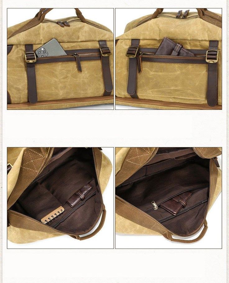 With soft, loose inner lining it is high quality, durable, well made and ideal for clothes.The zips, handle and strap are very strong and reliable with this canvas leather weekender bag and the main zip opens up so widely - ideal for inserting and removing clothes.The strap is soft has not irritated your skin while being strapped on.You're able to either shorten or lengthen the weekend bag to suit your travel needs. Able to open and close all of the zippers many times easily.     ITEM OVERVIEW Canvas Shoulder Bag With Large Capacity For Overnight Trips, Large Canvas Shoulder Bag For Overnight Trips, Casual Shoulder Bag With Zipper For Overnight Trips, Outdoor Canvas Duffle Bag With Rectangular Shape, Outdoor Canvas Bags With Zipper Closure, Casual Canvas Bag For Overnight Trips, Outdoor Canvas Bags With Zippered Closure, Brown Canvas Bag With Zipper For Outdoor Use, Canvas Backpack With Luggage Sleeve For Everyday Use