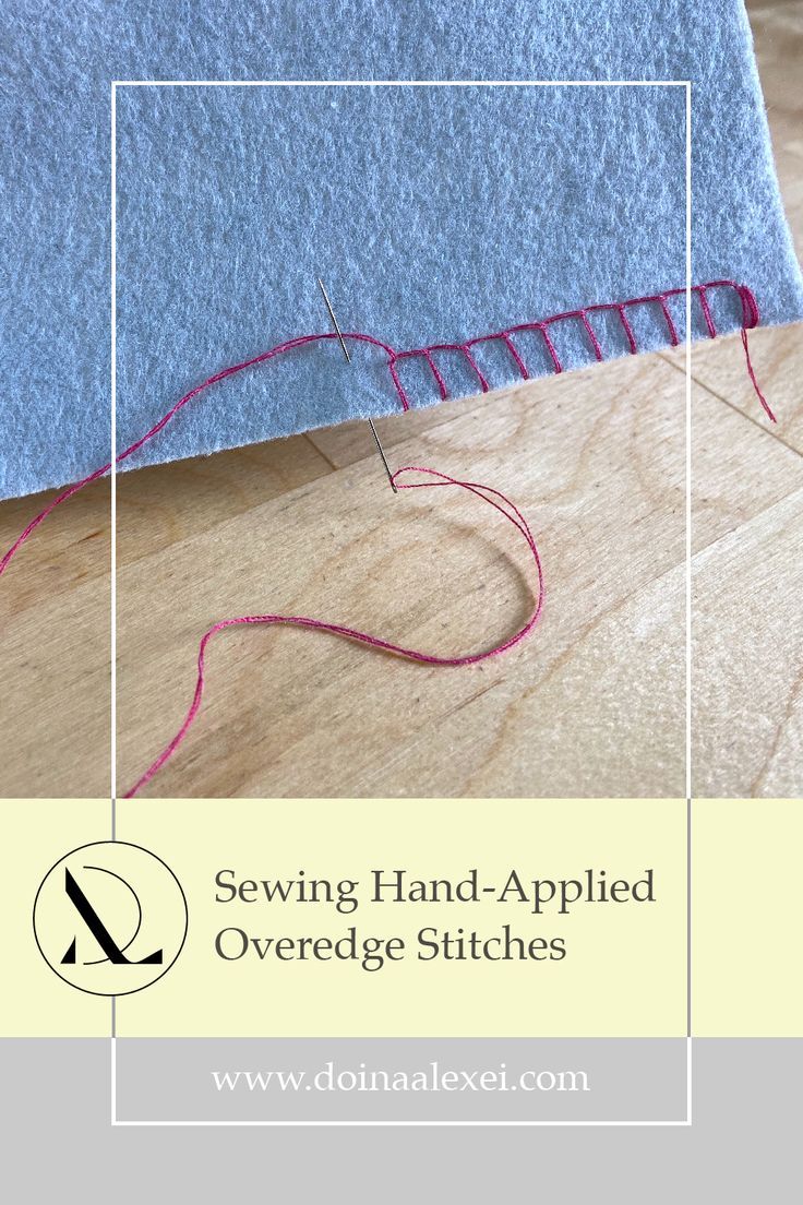 sewing hand - applied overgege stitches with the text, sewing hand - applied overgege stitches