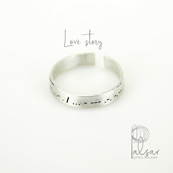 Sterling Silver LOVE Rings in MORSE CODE, Engraved Personalized Couple Rings Morse Code rings are engraved couple rings that feature hidden messages in Morse Code. These rings are made of sterling silver and can be customized with names or personalized messages. They serve as unique and meaningful pieces of jewelry that hold secret messages between the wearers. When two individuals wear matching Morse Code rings with complementary messages, it symbolizes a special connection between them. The hi Etched Promise Ring Jewelry, Symbolic Etched Rings For Promise, Engraved Open Ring With 925 Stamp For Promise, Minimalist Etched Promise Jewelry, Minimalist Etched Jewelry For Promise, White Gold Etched Promise Ring, Promise Rings In Stamped Sterling Silver, Handmade Sterling Silver Engraved Ring For Promise, Sterling Silver Etched Jewelry For Promise