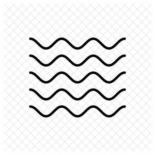 a line drawing of wavy lines in black and white, on a grid pattern background