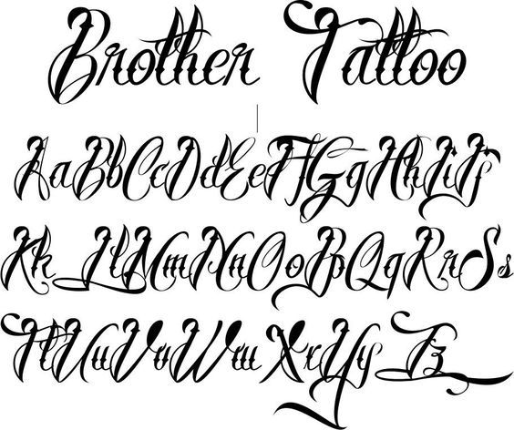 the upper and lower letters are all handwritten in black ink, with different font styles