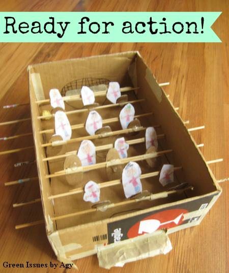 an open cardboard box with paper hearts in it and the words ready for action written below