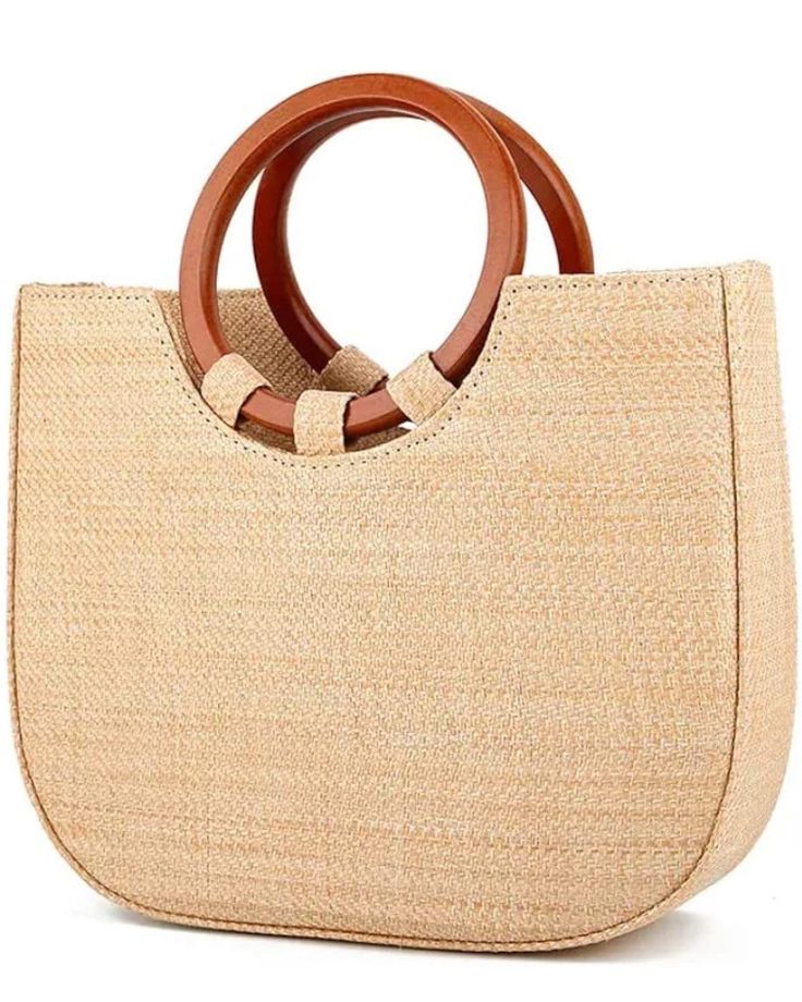 Dimensions: L : 31 cm  H: 24 cm  W: 9 cm                                                                                           This Straw Bag Is Fashionable And Elegant. Drawstring closure, making your purse, cellphone, cosmetic and other accessiories well organized. Much more elegant and stylish when you use.            Outer Material: Straw                                           Inner Material: Cotton Wooden Round Top Handle Drawstring closure Removable Shoulder Strap Natural Satchel With Removable Pouch For Vacation, Chic Double Handle Bag, Handheld Shoulder Bag For Travel, Travel Handheld Bag With Removable Pouch, Summer Beach Satchel With Removable Pouch, Summer Handheld Bags For Daily Use, Brown Portable Straw Bag For Daily Use, Summer Handheld Satchel With Large Capacity, Brown Portable Straw Bag For Everyday Use