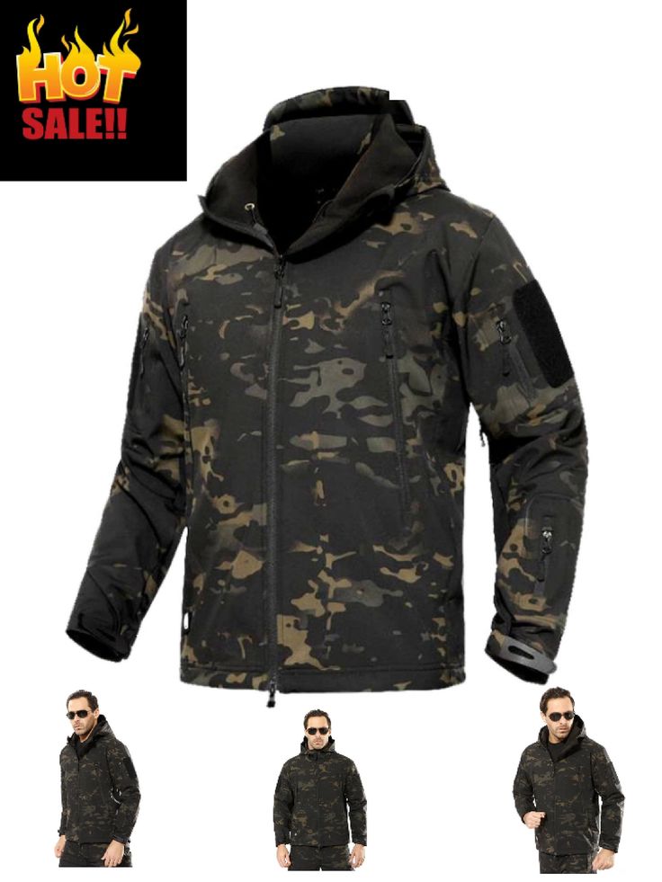 We welcome you.                           ---> ITEM DESCRIPTION <--- ---> SPECIFICATION <---    >>Main Material : Polyester     >>Style :  Military     >>Collar Style : Rib Sleeve | Mandarin Collar    >>Age : Ages 18-35 Years Old    >>Clothing Length : Regular     >>Decoration : Zipper * Tactical : Army Hiking Climbing Camping Hunting . * Waterproof : Winter Military Fleece Warm Tactical Soft shell Jacket . * Windproof : Waterproof Windproof Thermal Jacket . * Material Type : DNTEX Soft { Shell Alt Clothing, Thermal Jacket, Tactical Jacket, Riding Jacket, Jacket For Men, Soft Shell Jacket, Soft Shell, Men Clothing, Mandarin Collar