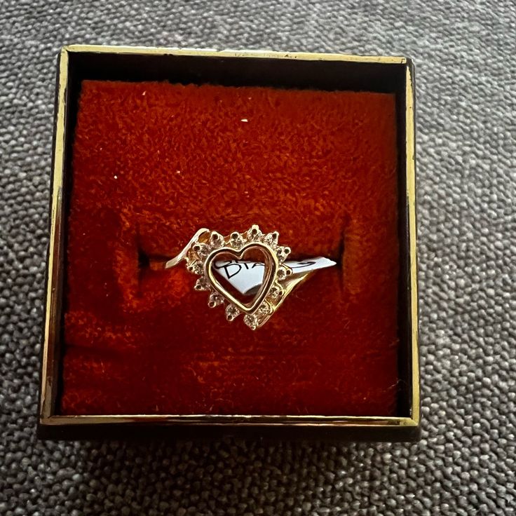 Fair And Reasonable Offers Only Please 14 Karat Yellow Gold Diamond Heart Ring Size 6 1/4 Originally $345 No Box Included Formal Fine Jewelry Heart Shaped, Formal Heart-shaped Fine Jewelry, Diamond Heart Ring Hallmarked, Formal White Gold Heart-shaped Jewelry, Luxury Heart-shaped Jewelry For Formal Occasions, Luxury Sterling Silver Heart Ring Gift, Luxury Formal Heart Ring With Gemstone, Luxury Heart Ring With Gemstone For Formal Occasions, Luxury Gemstone Heart Ring For Formal Occasions