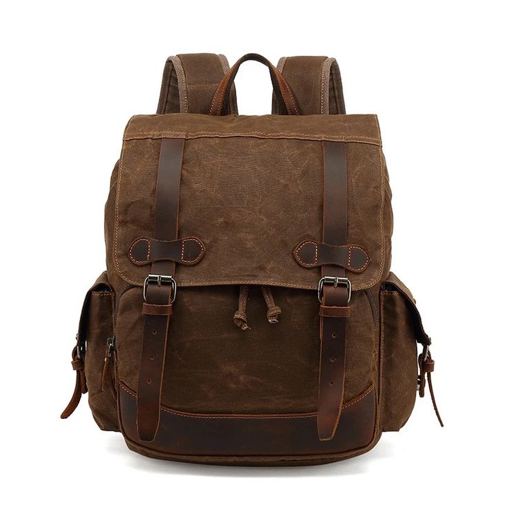 Vintage Canvas College Backpacks Brown Canvas Backpack For Back To School, College Backpacks, Runners Outfit, Witchy Grunge, Canvas Backpack Men, 90’s Outfits, Waxed Canvas Backpack, Canvas Backpacks, Backpack Vintage