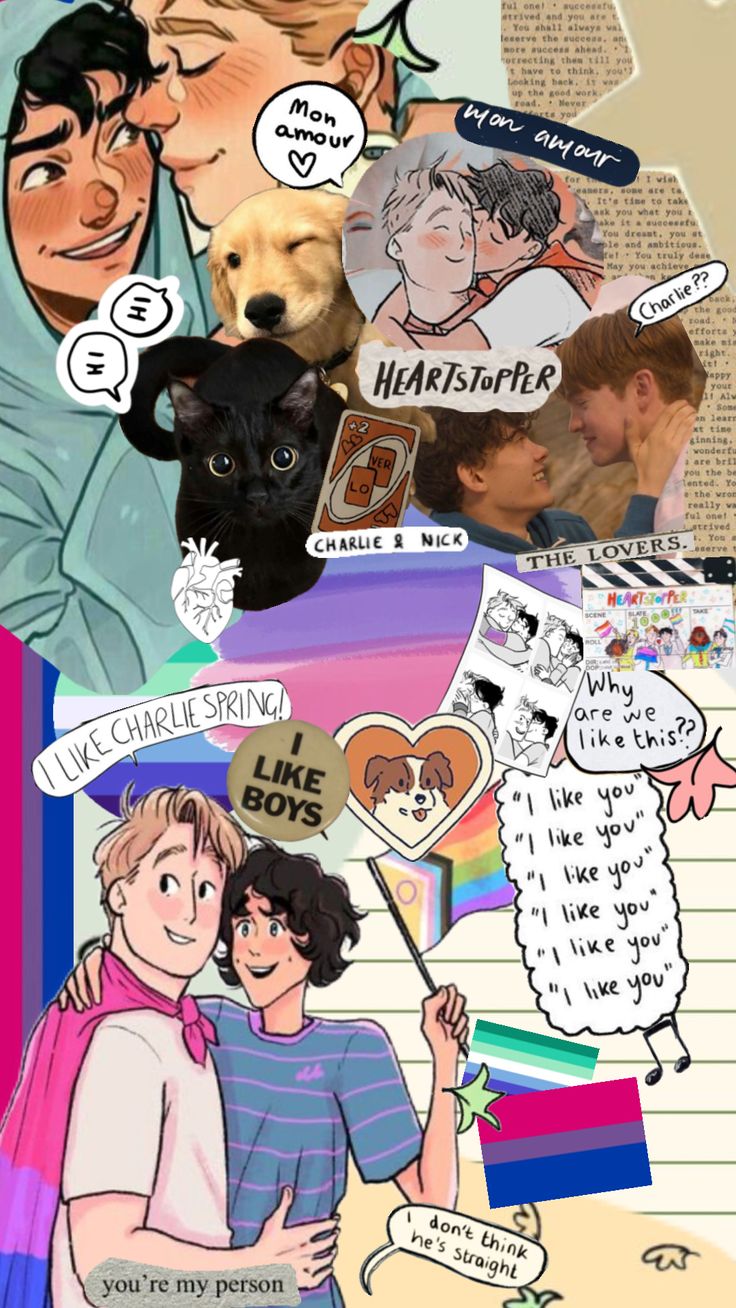 two people and a dog are depicted in this collage with many different things around them