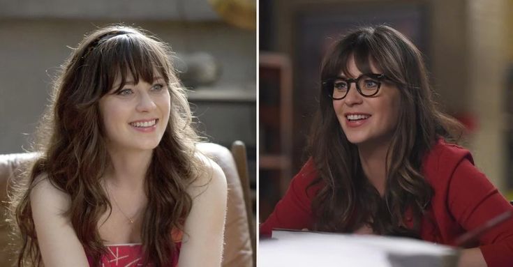 two women sitting next to each other in front of a table and one wearing glasses