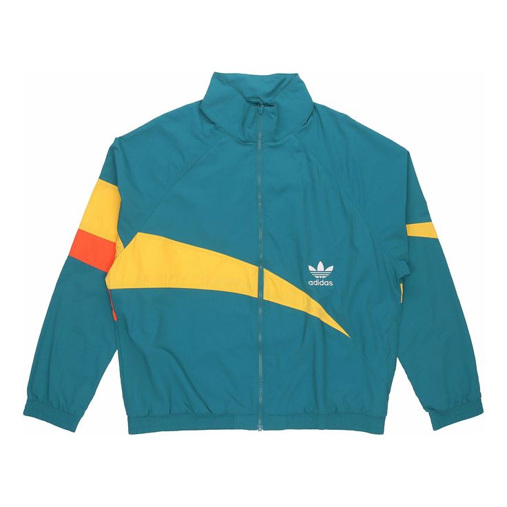 adidas originals Ts Track Top Colorblock Windproof Sports Jacket Green H46699 (Men's/Gift to Boyfriend) Adidas Logo Functional Windbreaker For Streetwear, Adidas Functional Track Jacket For Sports, Adidas Nylon Track Jacket For Streetwear, Adidas Sporty Track Jacket With Logo, Adidas Moisture-wicking Track Jacket For Streetwear, Sportswear Nylon Track Jacket With Adidas Logo, Sporty Adidas Windbreaker For Winter, Adidas Nylon Track Jacket, Adidas Nylon Track Jacket For Sports