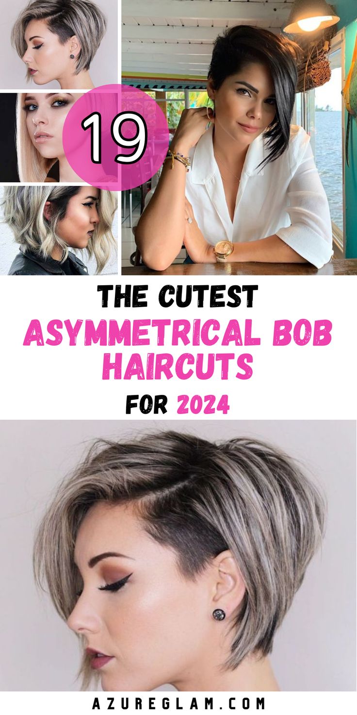 Embrace the bold and asymmetrical in 2024 with Asymmetrical Bob Haircuts. Discover 19 unique ideas that promise to elevate your style game. Whether you have a round face, fine hair, or simply prefer short and medium lengths, there's an asymmetrical bob for you. Dive into the allure of stacked bobs and those complemented by bangs. It's time to make a statement with your asymmetrical bob haircut. Asymmetrical Pixie Bob Haircut, Asymmetrical Bob Thick Hair, Shoulder Length Asymmetrical Bob, Asymmetrical Undercut Hairstyles Women, Asymmetric Lob Haircut, Two Tier Inverted Bob, Short Angled Haircut, Funky Bob Hairstyles New Looks, Bob Hairstyles Asymmetrical