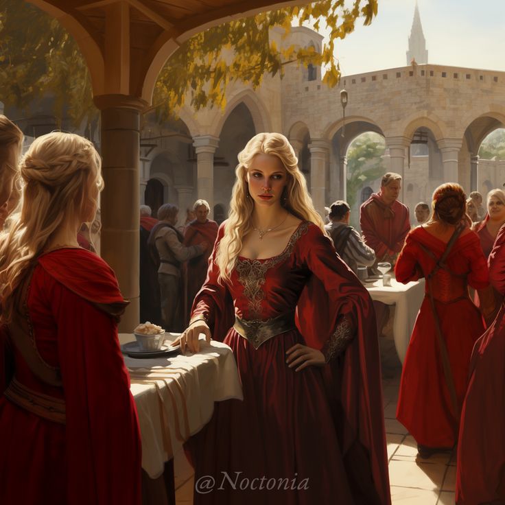 Betrothed Aesthetic, Lannister Dress, Daenerys Targaryen Red Dress, Cersei Lannister Black Dress, Rhaenyra Targaryen Red Dress, Dornish Dress Game Of Thrones, Cersei Lannister Red Dress, Lannister Aesthetic, Gold Corset