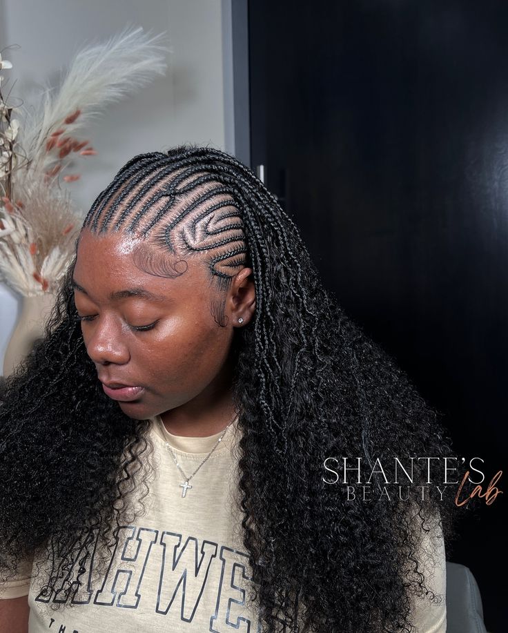 BRAIDS x SEW IN •••••••••••• (Book With Link in Bio) #explorepage Sew In And Braids Hairstyles, Half Braided Half Sew In, Half Braids Half Sew In Weave, Half Braid, Sew In Weave, Sew In, Braids Hairstyles, Natural Hair, Braided Hairstyles