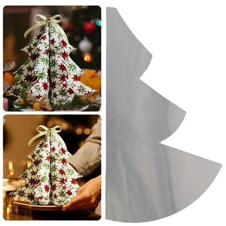 a christmas tree shaped ornament is shown in three different pictures