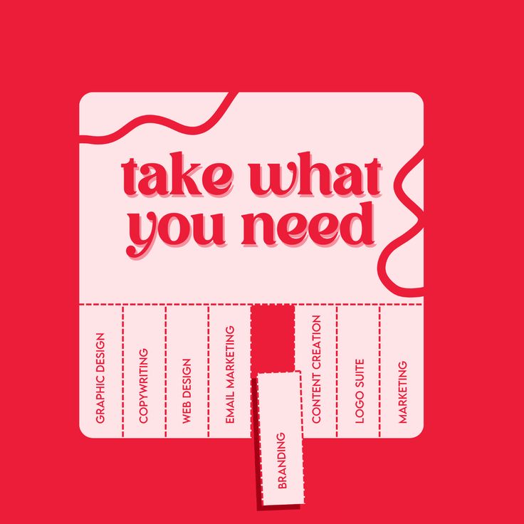 a red and white poster with the words take what you need on it, next to two smaller pieces of paper