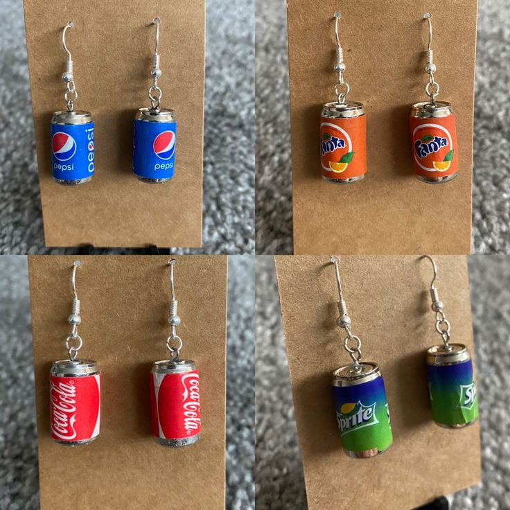 Miniature Soda Pop Cans Dangle earrings Pop Cans, Cat Bandana, Soda Pop, Buffalo Ny, Girl And Dog, Etsy Earrings Dangle, Dog Collar, Jewelry Earrings Dangle, Buffalo