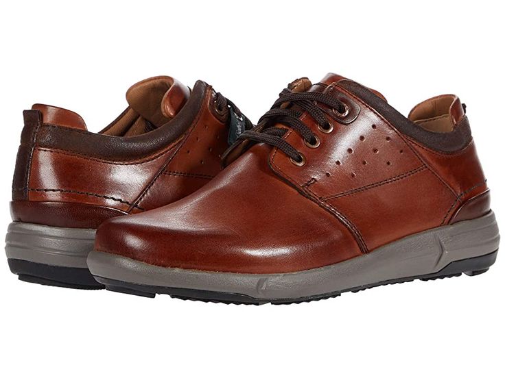 Josef Seibel Enrico 13 - Men's Shoes : Cognac Kombi : The Josef Seibel Enrico 13 lace-up oxford is made of leather with perforations, a round toe, and padded collar. Smooth leather lining and cushioned footbed for added comfort. Durable rubber outsole. Imported. Measurements: Weight: 13 oz Product measurements were taken using size 42 (US Men's 8.5-9), width M. Please note that measurements may vary by size. Weight of footwear is based on a single item, not a pair. Brown Moc Toe Lace-up Shoes With Leather Footbed, Classic Lace-up Shoes With Ortholite Insole, Business Walking Shoes With Rubber Sole, Leather Walking Shoes With Round Toe For Business, Leather Oxfords With Perforated Toe Box For Business, Slip-on Oxfords With Rubber Sole, Brown Leather Lace-up Shoes With Perforated Toe Box, Low-top Oxford Dress Shoes With Rubber Sole, Low-top Leather Lace-up Shoes With Leather Footbed