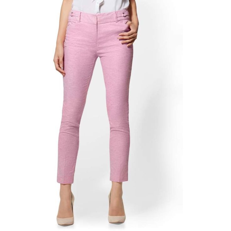 New York & Company - 7th Avenue Pant - O-Ring Ankle - City Stretch Linen Flex In Flamingo Pink - Size 4 Never Worn. Tags Still On Spring Business Casual Slim Fit Bottoms, Tailored Pink Bottoms For Office, Pink Tailored Bottoms For Office, Pink Tapered Leg Office Pants, Pink Fitted Office Bottoms, Pink Tapered Leg Office Bottoms, High Waist Slim Fit Dress Pants For Spring, Slim Fit High Waist Dress Pants For Spring, Spring Slim Fit Tapered Leg Pants