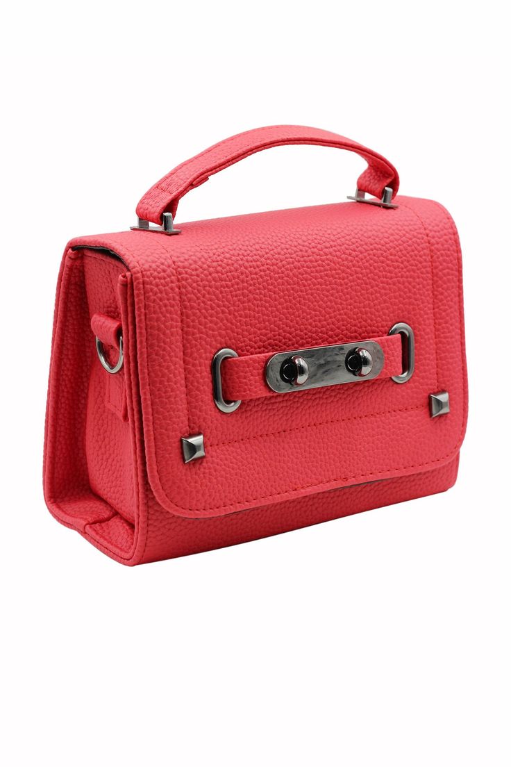 Faux leather lady handbag.Length :8'' Width :3.5'' Height :6" inches.Strap length : 24'' to 48'' inches,adjustable.Free gift wrap.Free shipping on all orders.30 days return policy. Red Rectangular Phone Bag With Detachable Strap, Rectangular Faux Leather Bag With Metal Hardware, Rectangular Faux Leather Satchel With Metal Hardware, Faux Leather Shoulder Bag Fashion Accessory, Rectangular Faux Leather Flap Bag, Trendy Rectangular Bag With Snap Closure, Trendy Faux Leather Flap Bag With Detachable Strap, Handheld Box Bag With Detachable Strap, Trendy Formal Bag With Snap Closure