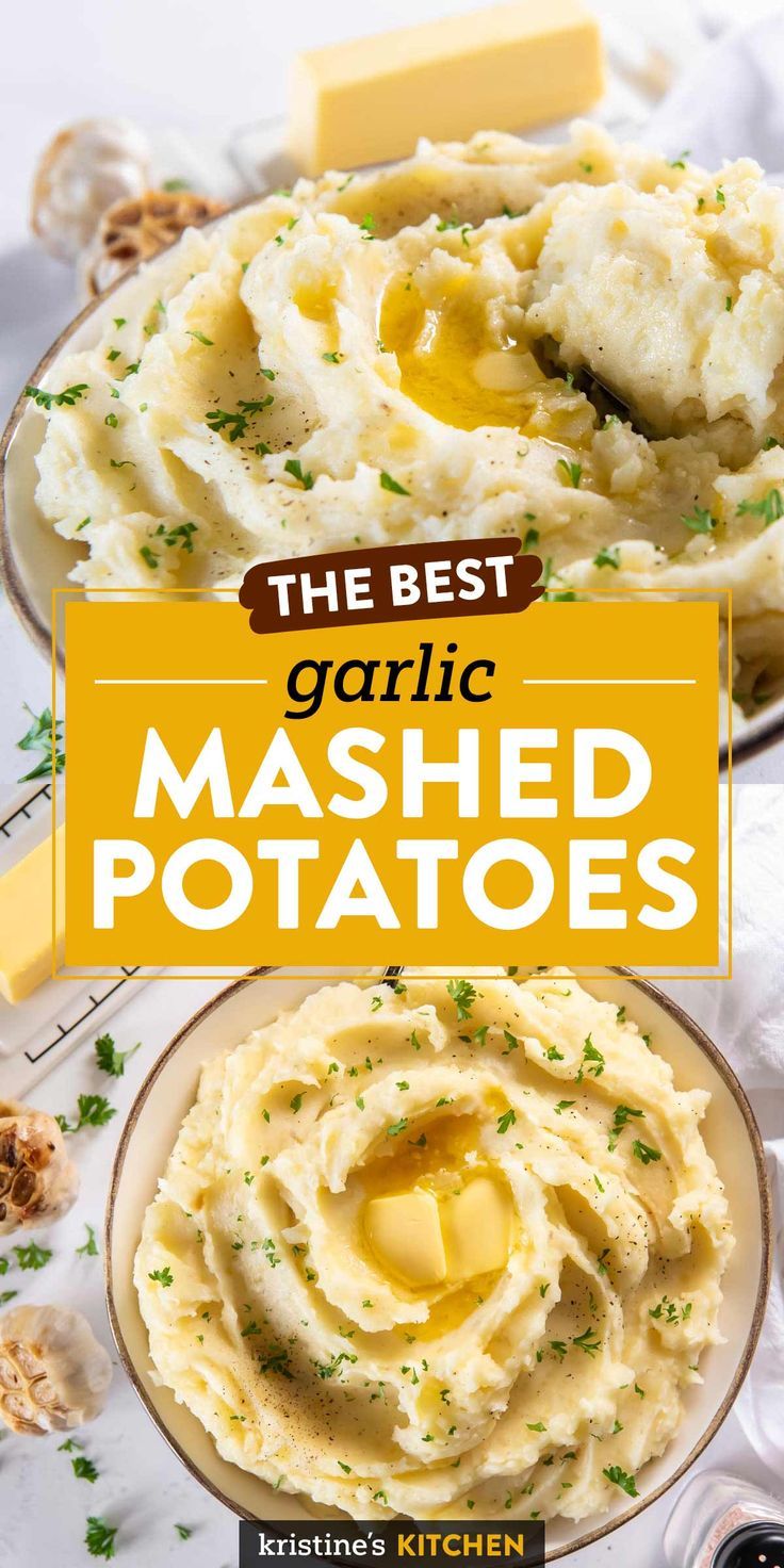 the best garlic mashed potatoes with butter and parsley