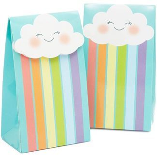 two small bags with clouds on them