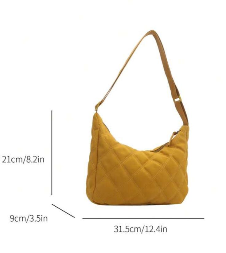 This bag features a geometric pattern and comes in a striking yellow color. Made from 100% polyester material, this medium-sized bucket bag is both stylish and durable. Bag Height - 8.3" Bag Length - 12.4"Bag Width - 3.5"Strap Length - 49.2" Trendy Yellow Shoulder Bag With Adjustable Strap, Trendy Yellow Hobo Bag For Daily Use, Yellow Large Capacity Satchel Shoulder Bag, Large Capacity Yellow Satchel Shoulder Bag, Trendy Yellow Satchel With Zipper Closure, Yellow Square Shoulder Bag With Adjustable Strap, Yellow Bucket Shoulder Bag With Adjustable Strap, Trendy Yellow Hobo Bag With Adjustable Strap, Trendy Yellow Bucket Satchel