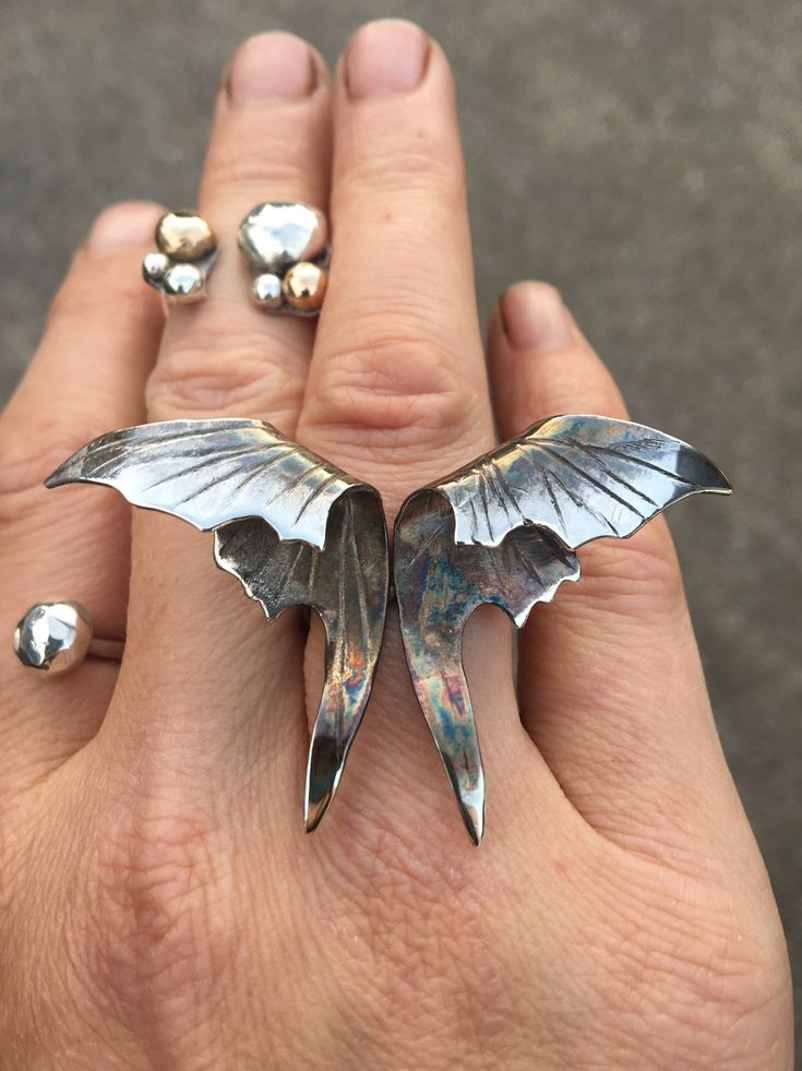 Goth Moth statement ring - Nora Catherine Useful Jewelry, Goth Jewelry Aesthetic, Moth Clothing, Freeform Jewelry, Moth Ring, Goth Moth, Gothic Moth, Moth Jewelry, Goth Jewellery