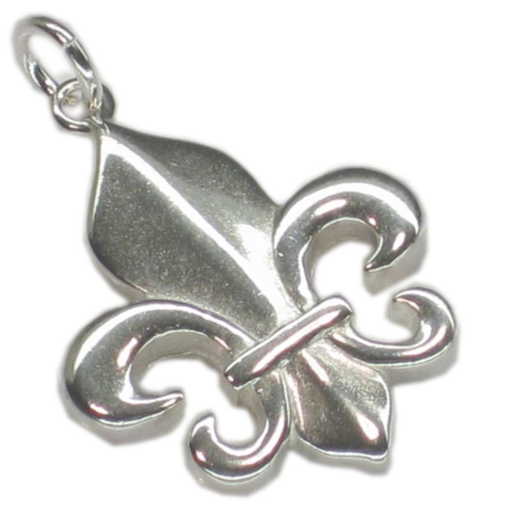 The fleur-de-lis or fleur-de-lys is a styled lily. In French - fleur means flower - and lis means lily or iris. It has been used in a multitude of designs over many many centuries - from Scouting to Royal insignias. - - - Fleur-de-Lis Sterling Silver .925 Charm Fitting - TINY Jump Ring - NOT suitable for bead bracelets - NOT suitable for Pandora bracelets - to fit a Pandora bracelet or another design please send a message before purchasing so we can advise the additional fitting that you need to buy Fleur-de-lys charms and pendants Sterling Silver Charm 925 Signs & Symbols Charm Fitting - Jump Ring Maldon Jewellery Traditional Sterling Silver 70569 REF DK Moderno No Stone Please note, we do NOT supply gift boxes, so your item will NOT come in a gift box. Please also note that most connecti Nickel Free Sterling Silver Pendant Charm Necklace, Sterling Silver Hallmarked Pendant Charm Necklace, Sterling Silver Hallmarked Pendant Charm Necklaces, Sterling Silver Pendant Charm Necklace, Symbolic Silver Dangle Jewelry, Silver Sterling Silver Large Pendant Jewelry, Classic Silver Engraved Charm Necklace, Classic Silver Engraved Charm Necklaces, Sterling Silver Flower Charm