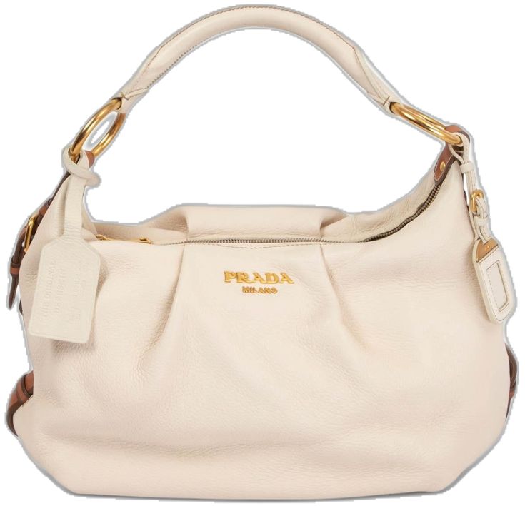 Prada Hobo Bag, Prada Hobo, Deer Skin, Hobo Bag, Prada, Shoulder Strap, Cream, For Sale, Leather