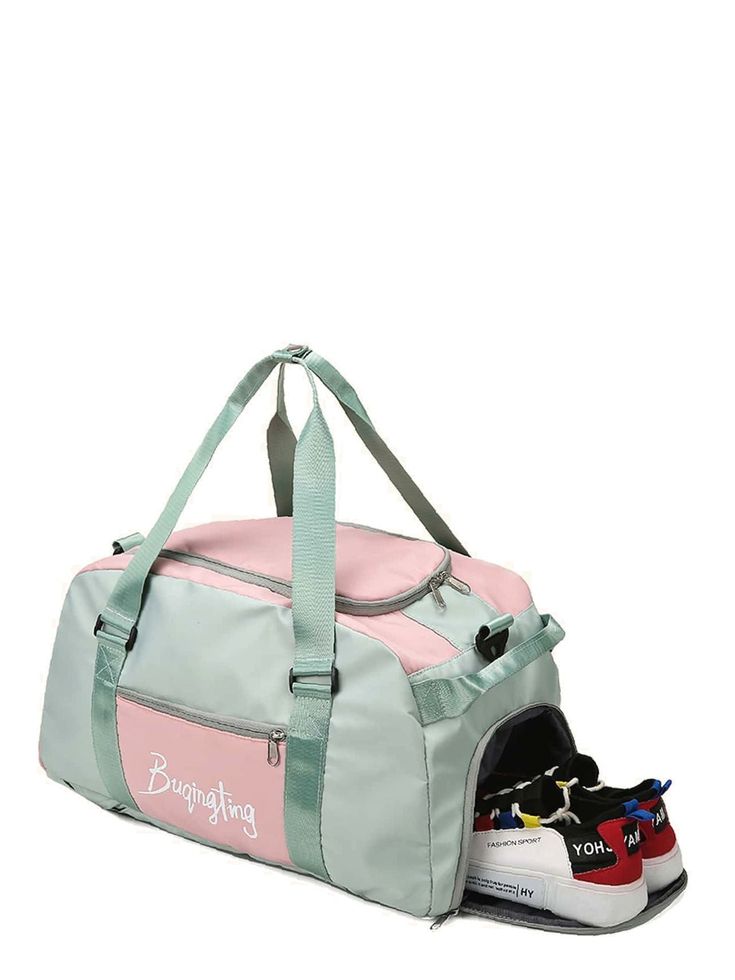 Bag For Love - Letter Graphic Large Capacity Duffel Bag  - Women Tote Bags Womens Tote, Green Bag, Duffel Bag, Olivia Mark, For Love, Bags Women, Gym Bag, Tote Bags, 1 Piece