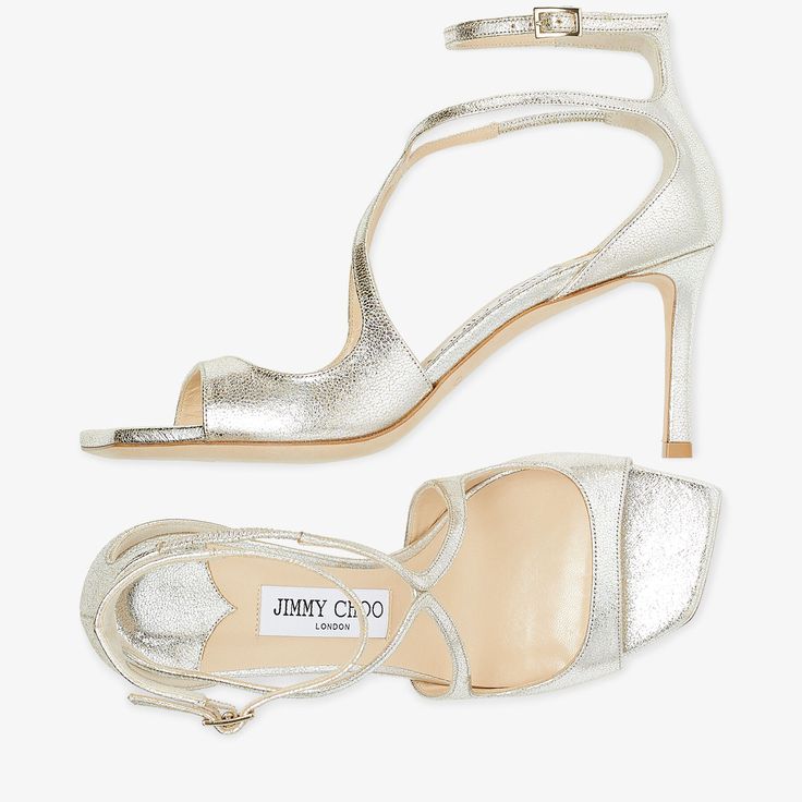 Chic Metallic Ankle Strap Sandals, Leather Sandals With 4-inch Heel For Gala, Ankle Strap Sandals With 4-inch Heel For Galas, Classic Evening Sandals With Padded Heel, Glamorous Sandals With Heel Loop For Gala, Gala Sandals With Single Toe Strap, Designer Sandals With 4-inch Heel For Gala, Luxury Open Toe Sandals With Heel Loop, Evening Leather Sandals With Heel Loop