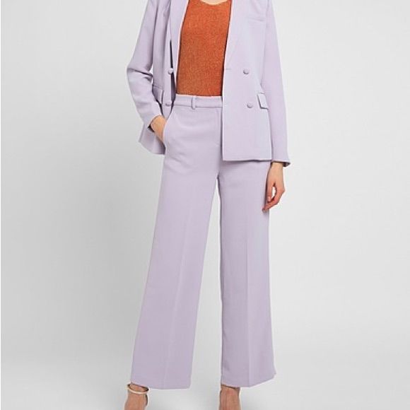 Lavender Purple Wide Leg Pants By Yoox Corporation Never Worn. Cropped (Full Length On 5.2). Size 46 It (Size Us8/10) Purple Straight Pants For Formal Occasions, Formal Purple Straight Pants, Lavender Straight Leg Pants For Spring, Lavender Trousers For Spring, Purple Spring Workwear Bottoms, Chic Lavender Pants For Spring, Lavender Bottoms For Spring Workwear, Fitted Lavender Bottoms For Work, Formal Purple Bottoms With Pockets