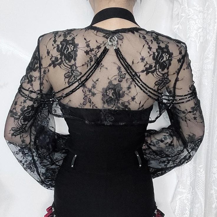 Please refer to our sizing chart for a guideline when choosing a size. 5 business days order processing time. 90% polyester 10% spandex Mesh Shrug, Shrug Top, Techno Fashion, Lace Cape, Gothic Lace, Cropped Coat, Women Crafts, Backless Jumpsuit, Goth Dress