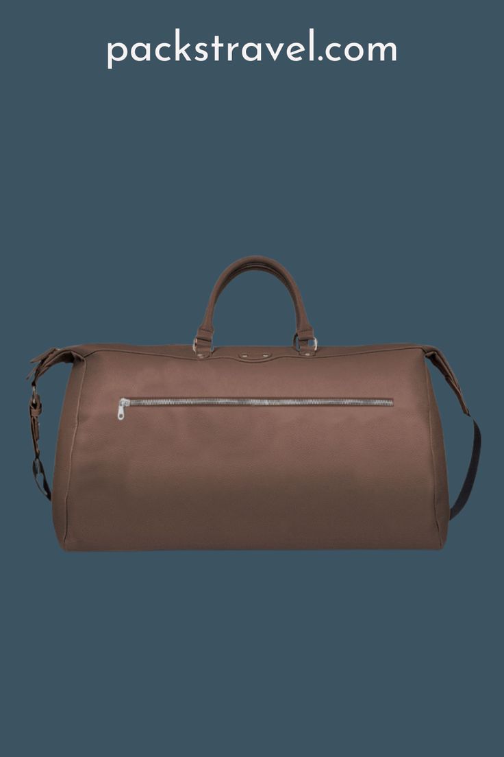 Planning your future travels? Don't be caught without one of our vegan leather travel bags! These are perfect for holding everything you need on your trip, and you'll look stylish! Check them out today. #travelaccessories #travelsets Leather Travel Bags With Twill Lining, Luxury Duffle Bag For Overnight Trips With Zipper Closure, Luxury Duffle Bag With Zipper For Overnight Trips, Luxury Duffle Bag With Zipper Closure For Overnight Trips, Luxury Leather Duffle Bag With Zipper Closure, Classic Leather Duffle Bag With Zipper Pocket, Business Brown Duffle Bag With Zipper Closure, Best Travel Accessories, Leather Travel Bag