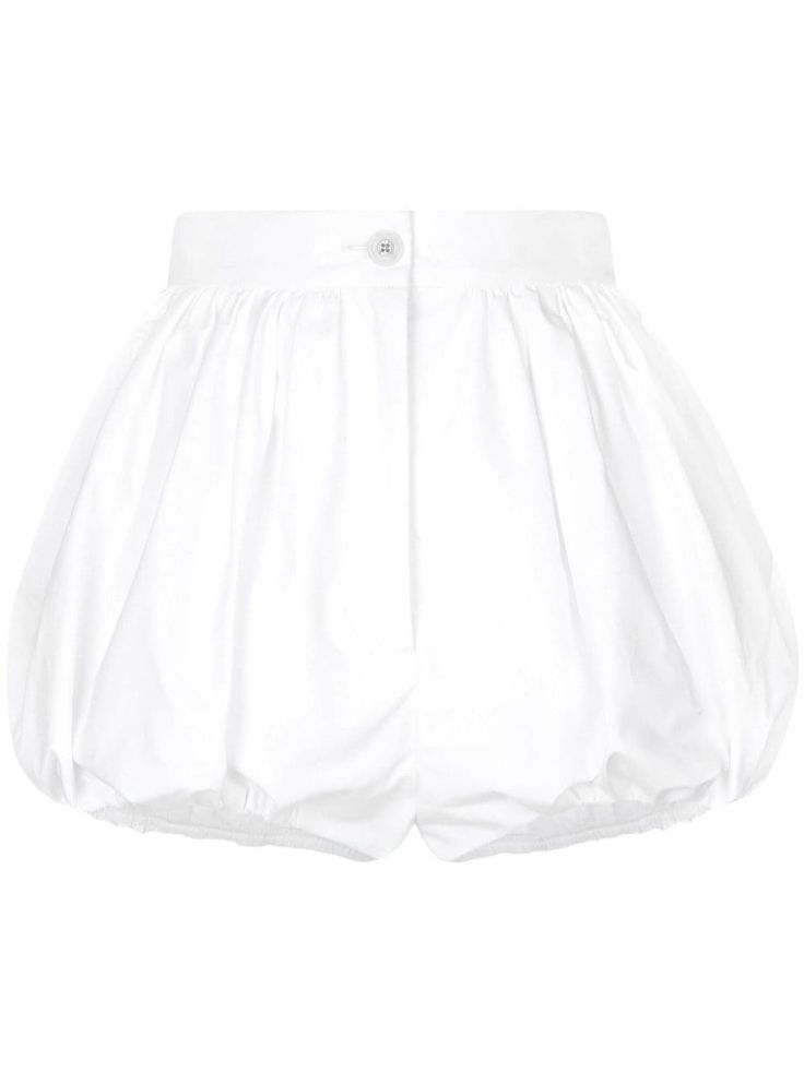 Dolce & Gabbana High-rise Cotton Shorts  - Farfetch Chic Cotton Bottoms With Short Inseam, White Short Bloomers For Spring, White Spring Bloomers Short Length, White Spring Bloomers, Short Length, White Bloomers With Elastic Waistband For Spring, Spring White Bloomers With Elastic Waistband, White Bloomers For Spring, Spring White Short Length Bloomers, Spring White Bloomers Of Short Length